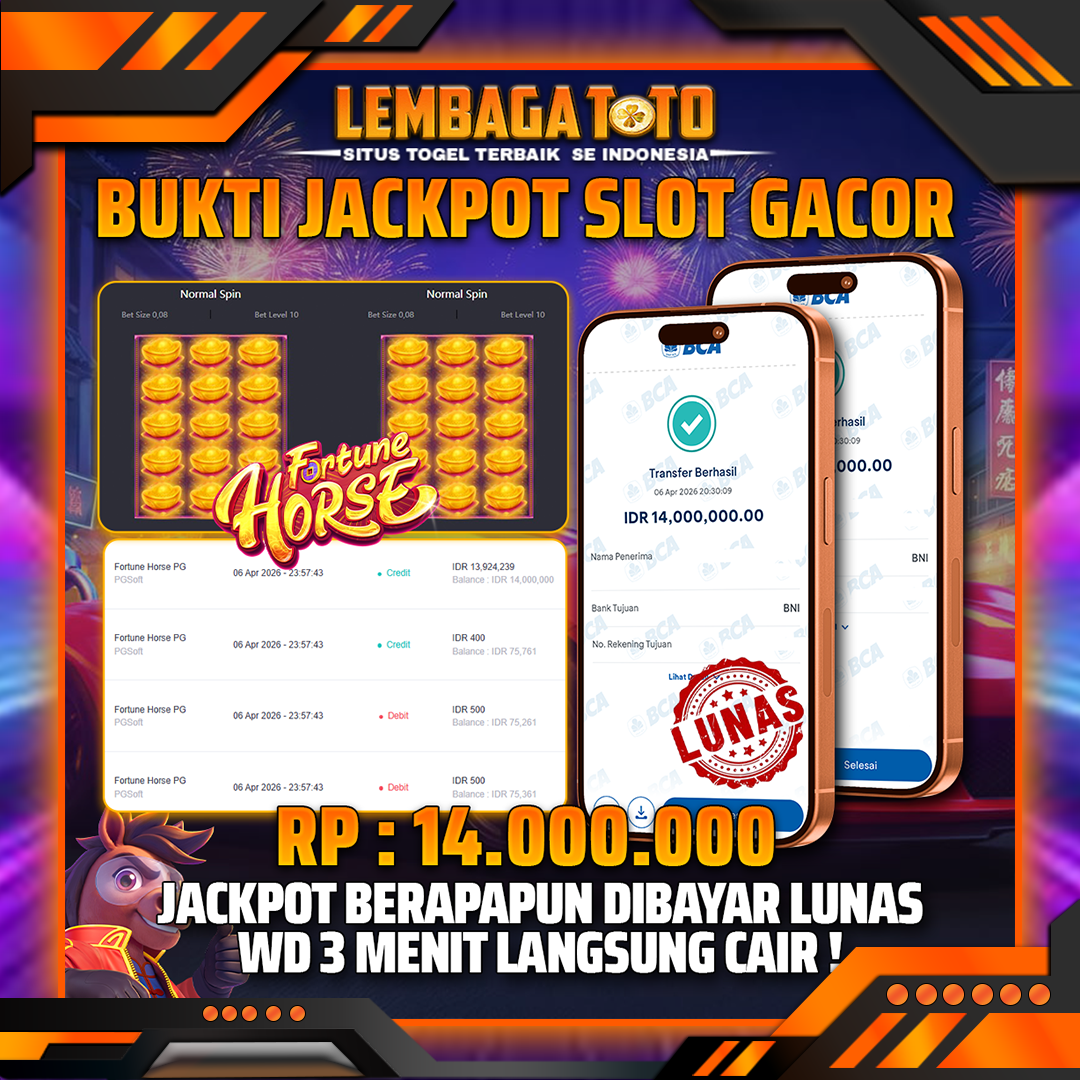 BUKTI JACKPOT 07 APRIL LEMBAGATOTO FORTUNE HOUSE 14,000,000 - LUNAS