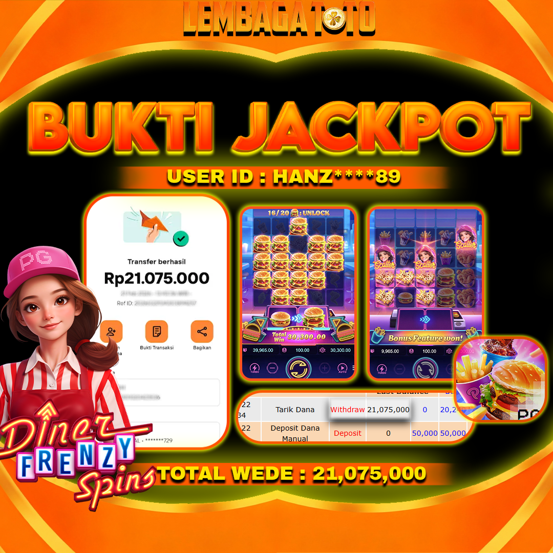 BUKTI JACKPOT 23 FERBUARY LEMBAGATOTO SPIRIT WONDERS  Rp 21,075,000 ,- LUNAS