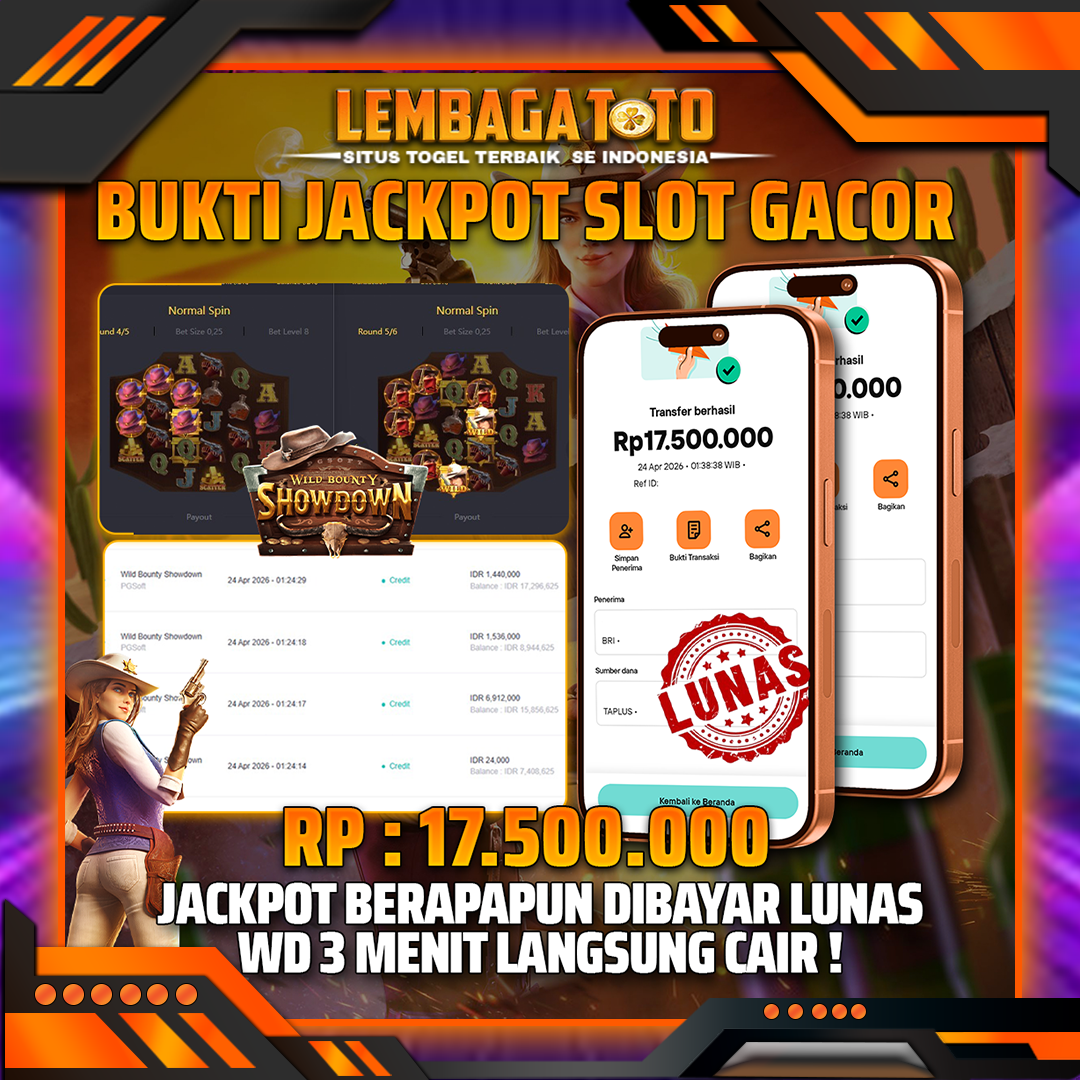 BUKTI JACKPOT 25 APRIL LEMBAGATOTO WILD BOUNTY SHOWDOWN 17,500,000- LUNAS